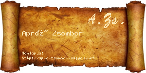 Apró Zsombor névjegykártya
