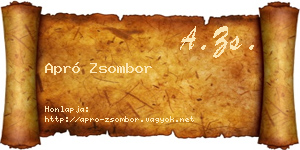 Apró Zsombor névjegykártya